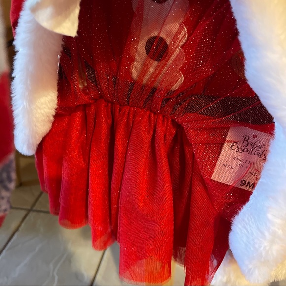Baby Essentials Santa 4-Piece Bodysuit,tule,Leg Warmers & Headband Size 9 Months - Picture 12 of 17